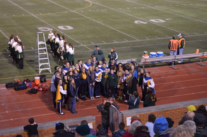 National Anthem at DHS vs MHS playoff football game on Oct 30, 2015 sung by members of the school choirs